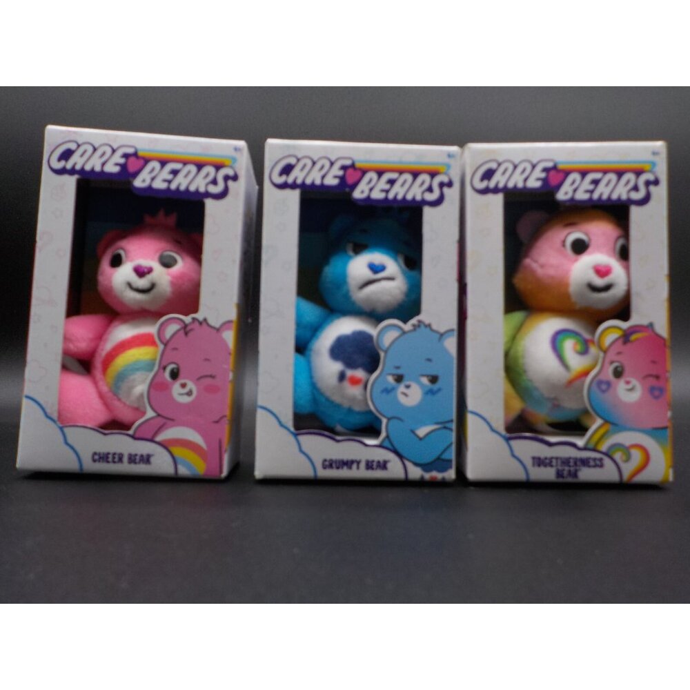 2023 Care Bears Micro Mini 3" Plush SET of 3 Grumpy, Cheer & Togetherness NIP